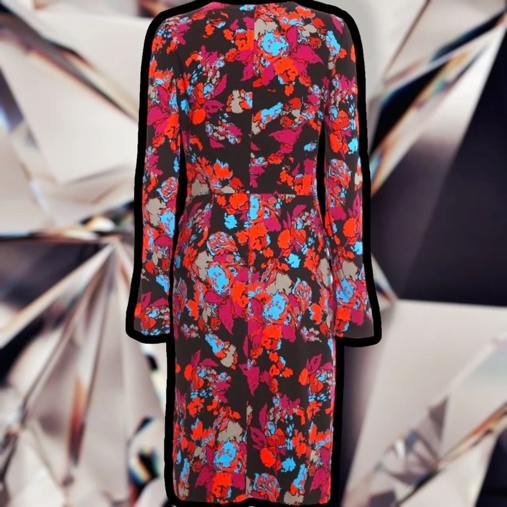 Givenchy Graphic Print Black Floral Long Sleeve Dress ASO Younger and The View - Picture 3 of 16